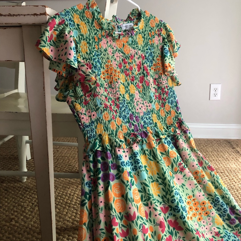 New: Olivia James The Label Lila Dress. Smocked. Cotton. Size Medium